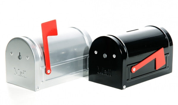 Spardose American Mailbox mit drehbarem Melder in schwarz