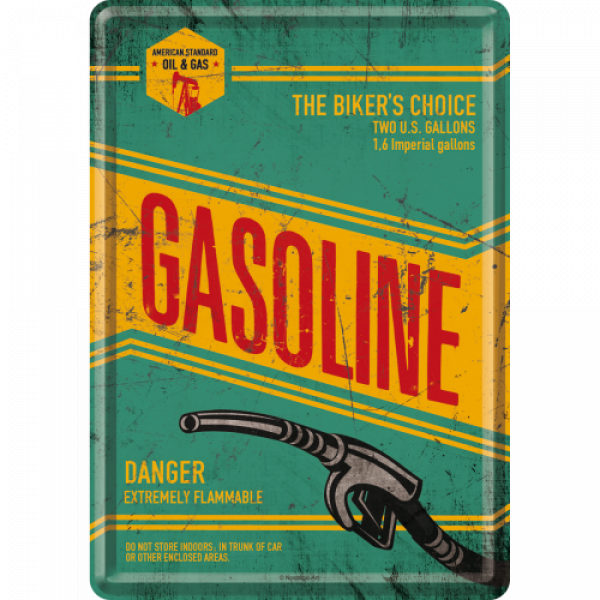 Tin postcard Gasoline