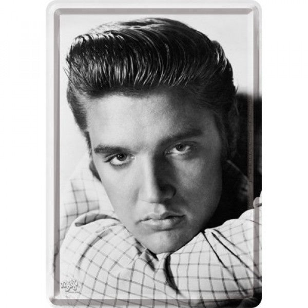 Carte postale en métal - Portrait d'Elvis