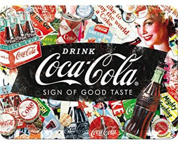 Metal sign 15 x 20cm - Coca Cola Collage