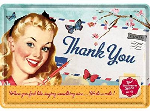 Tin postcard - Thank You