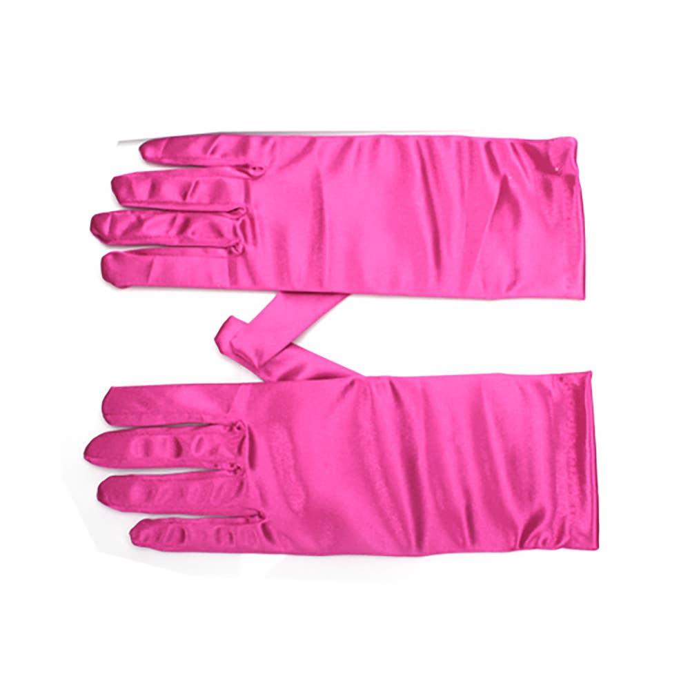 kurze Satin-Handschuhe fuchsia