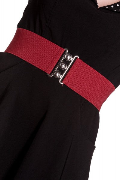 Hell Bunny - Stretch Belt Retro Belt in burgundy