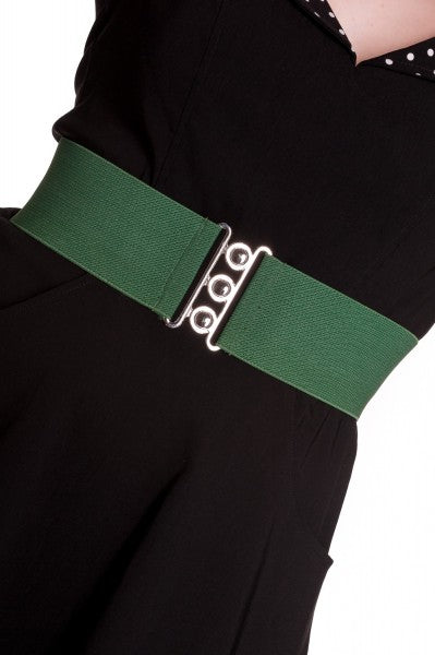 Hell Bunny - Ceinture rétro extensible en vert