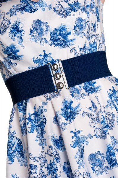 Hell Bunny - Ceinture rétro extensible en bleu marine