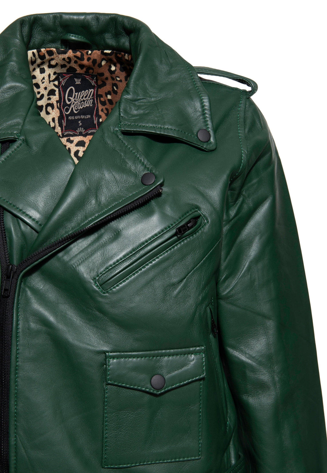 Queen Kerosin – Lederjacke Marlon grün