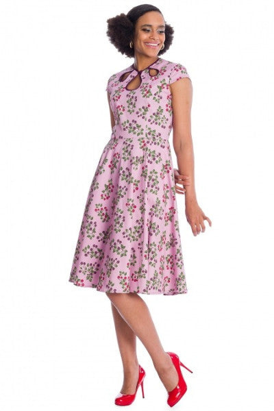 Banned Retro - Summer Berry Fit & Flare Dress in flieder