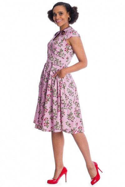 Banned Retro - Summer Berry Fit & Flare Dress in lilac