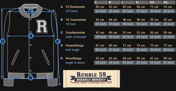 Rumble59 - Veste de collège pour homme en noir / blanc cassé