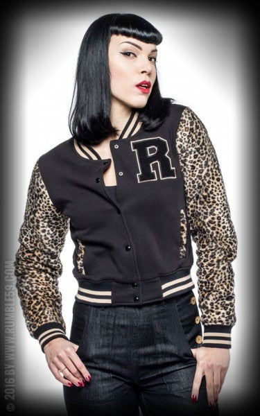 Rumble59 - Chaqueta de sudadera para mujeres College con parche de león