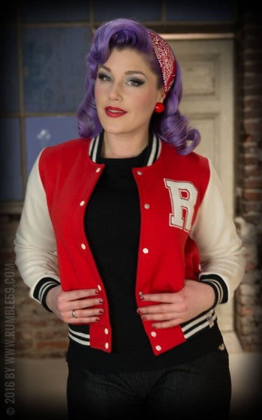 Rumble59 - Dames Sweat College Jacke rood