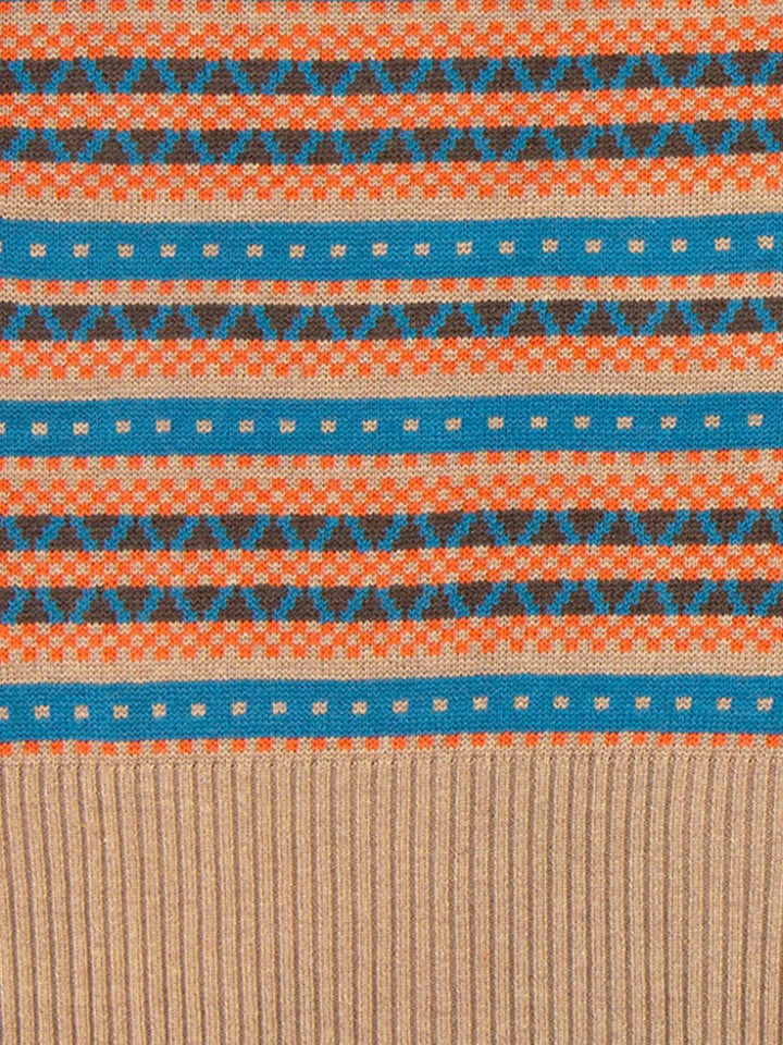Revival - Walter Vintage Fairisle Tank Top in orange