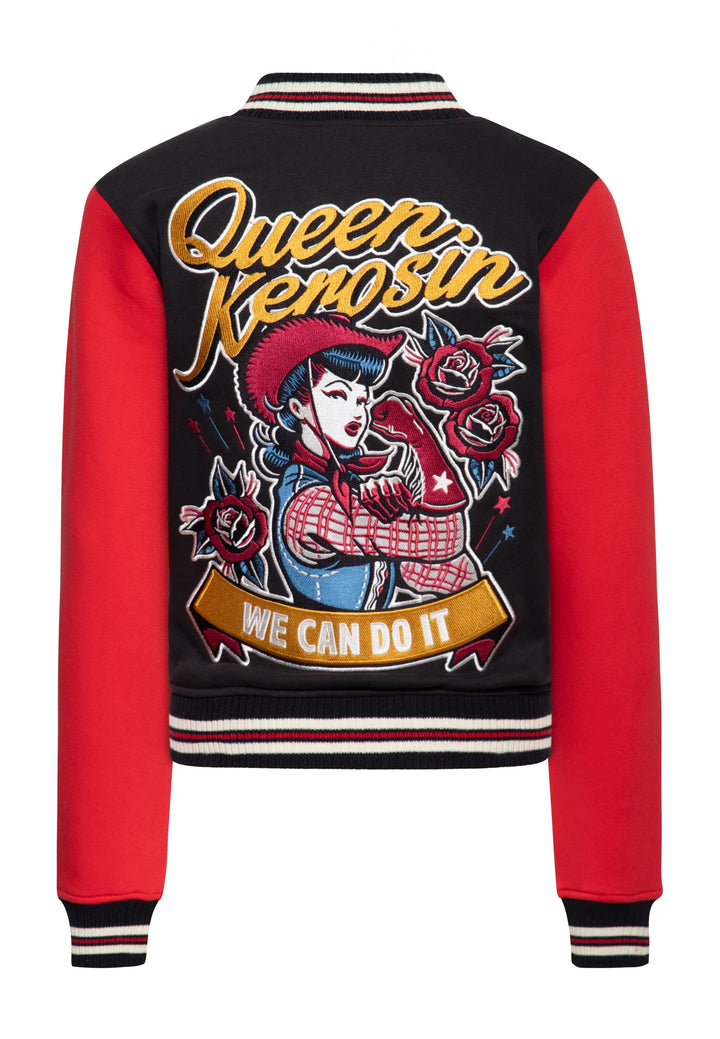 Queen Kerosin - College Sweat Jacket »Q« in red