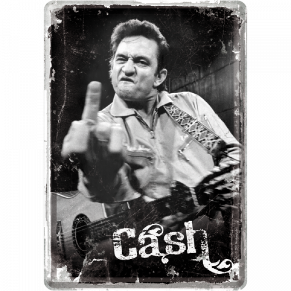 Blechpostkaart Johnny Cash Vinger