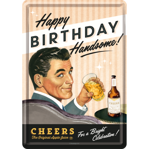 Tin postcard - Happy Birthday Man