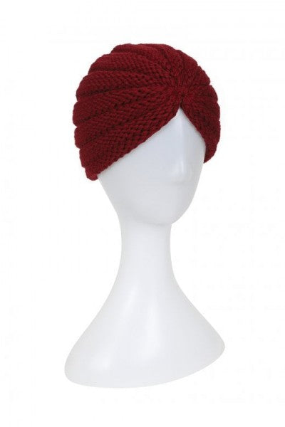 Collectif Accessories - Turban Tricoté Milla en Rouge