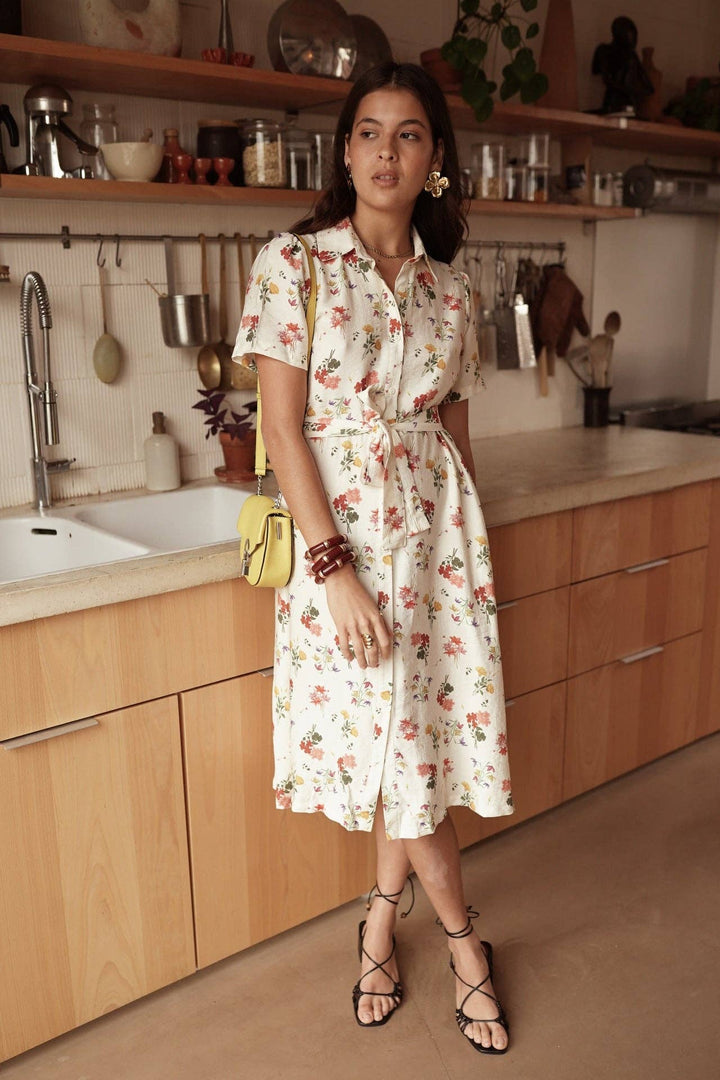 Nahara Flower Dress creme