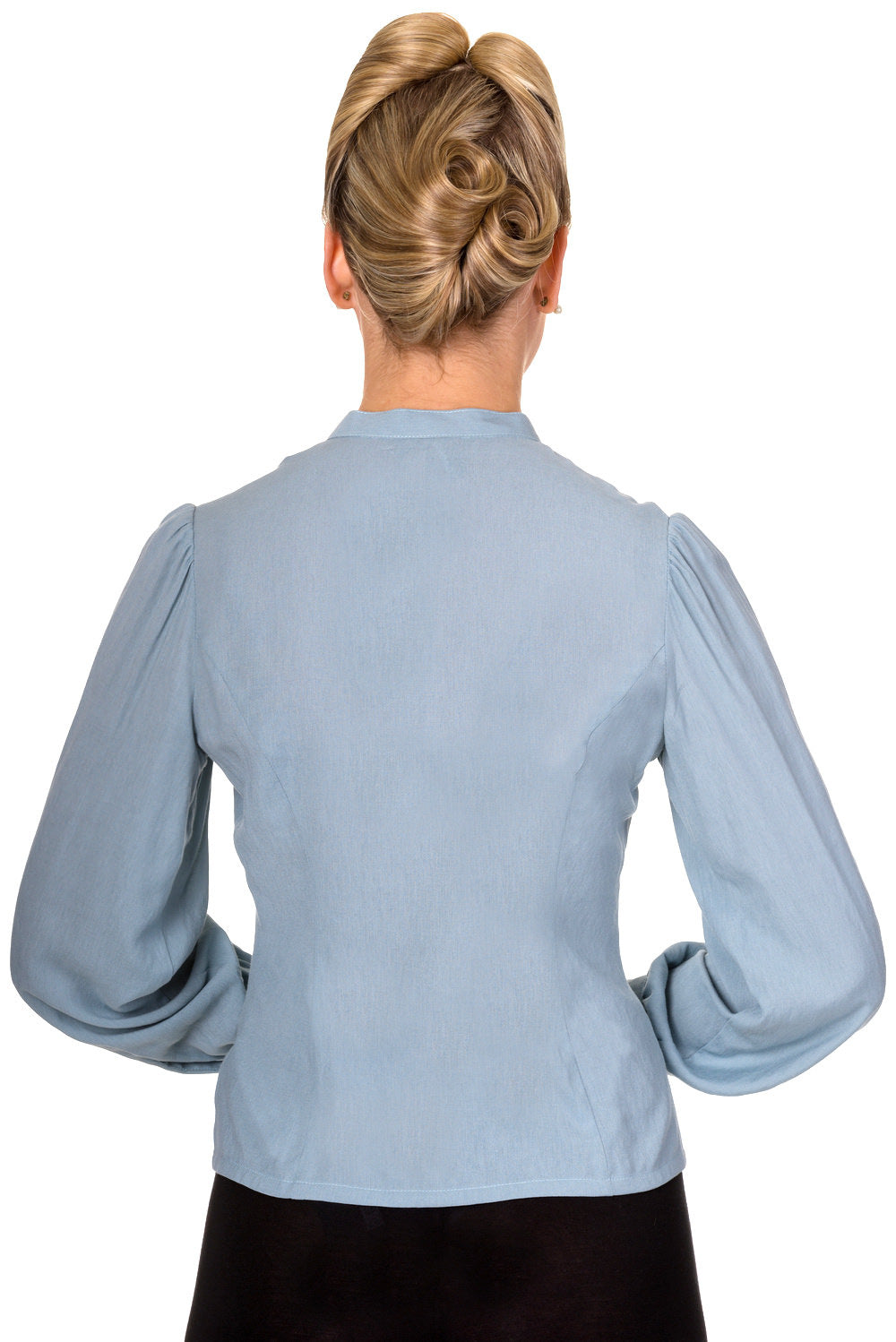 Banned Retro – Bright Side Bluse in antikblau