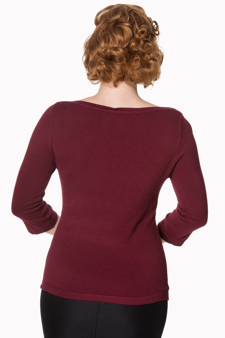 Banned Retro – Addicted Jumper in bordeaux