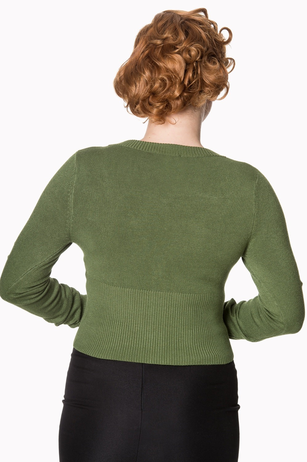 Banned Retro – Lets go Dancing Cardigan in forest green