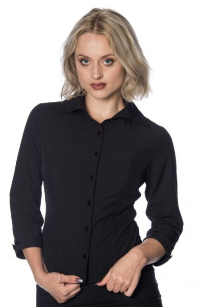 Banned Retro – Blouse Janine en noir