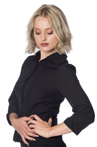 Banned Retro – Janine Blouse in schwarz