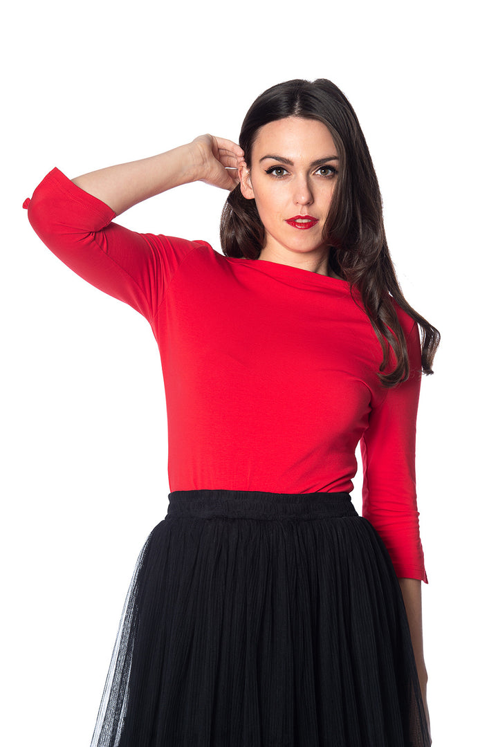 Banned Retro – Oonagh Basic Top in rot