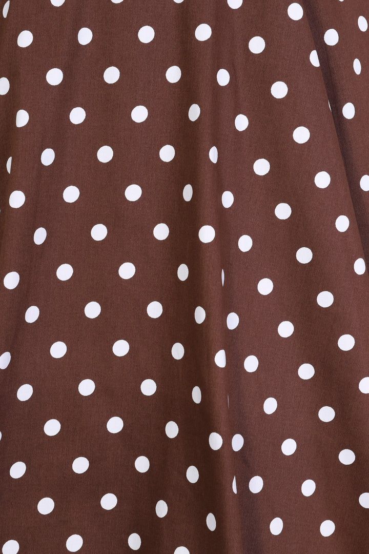 Hearts & Roses - Cindy Polka Dot Swing Dress brown