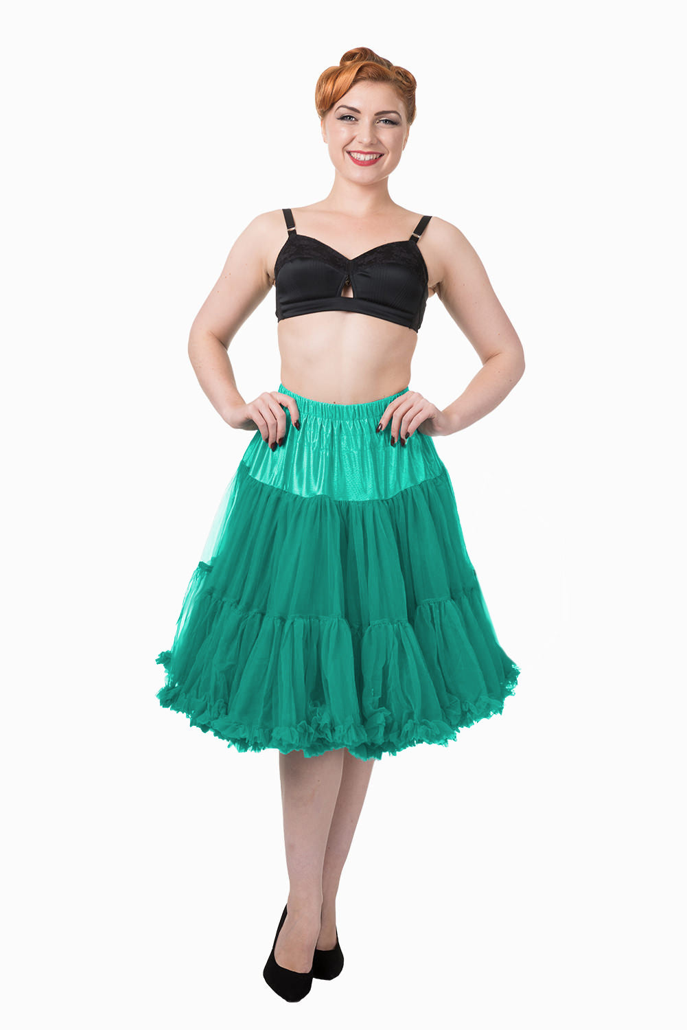 23" - Banned Retro - Petticoat Starlite Emerald - ca. 59cm