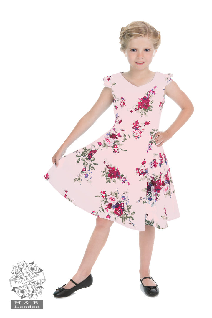 Hearts & Roses - Girls Royal Ballet Tea Dress in Pink