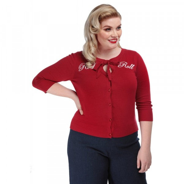 Collectif Womenswear - Cardigan Charlene Rock Roll en rouge