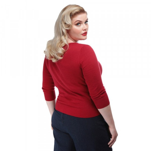 Collectif Womenswear - Cárdigan Charlene Rock Roll en rojo