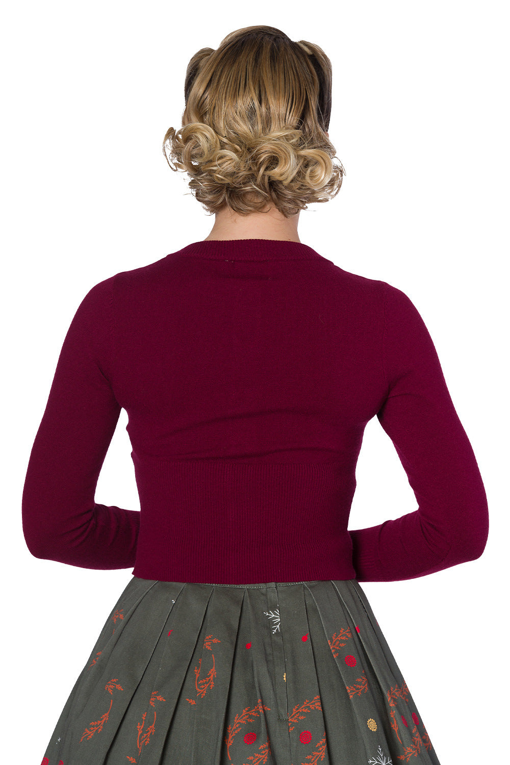 Banned Retro - Dolly Cardi in wine red