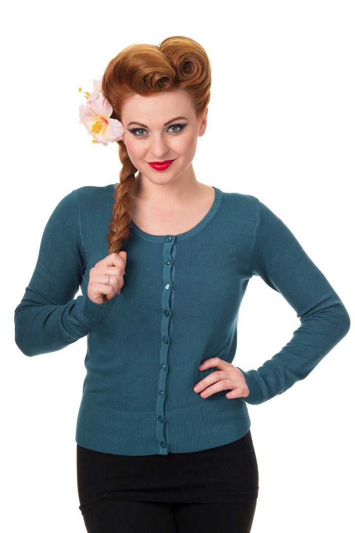 Banned Retro - Dolly Cardi in wijnrood