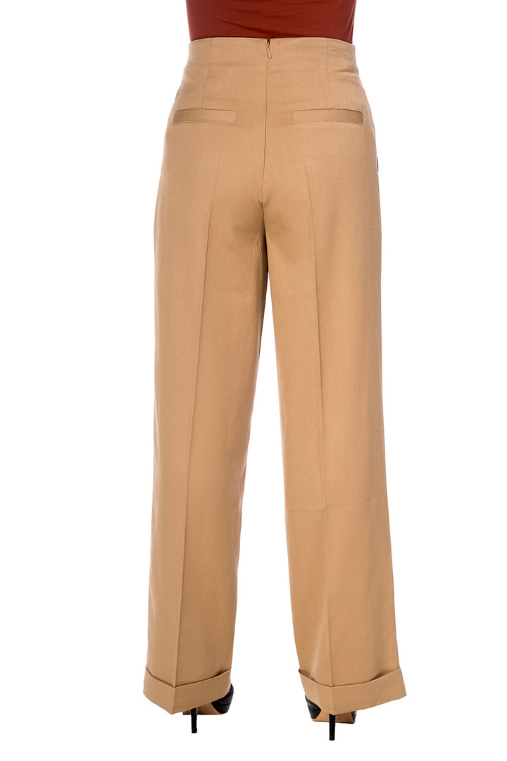 Banned Retro - Pantaloni Button Trouser Avventure Avanti in rosso