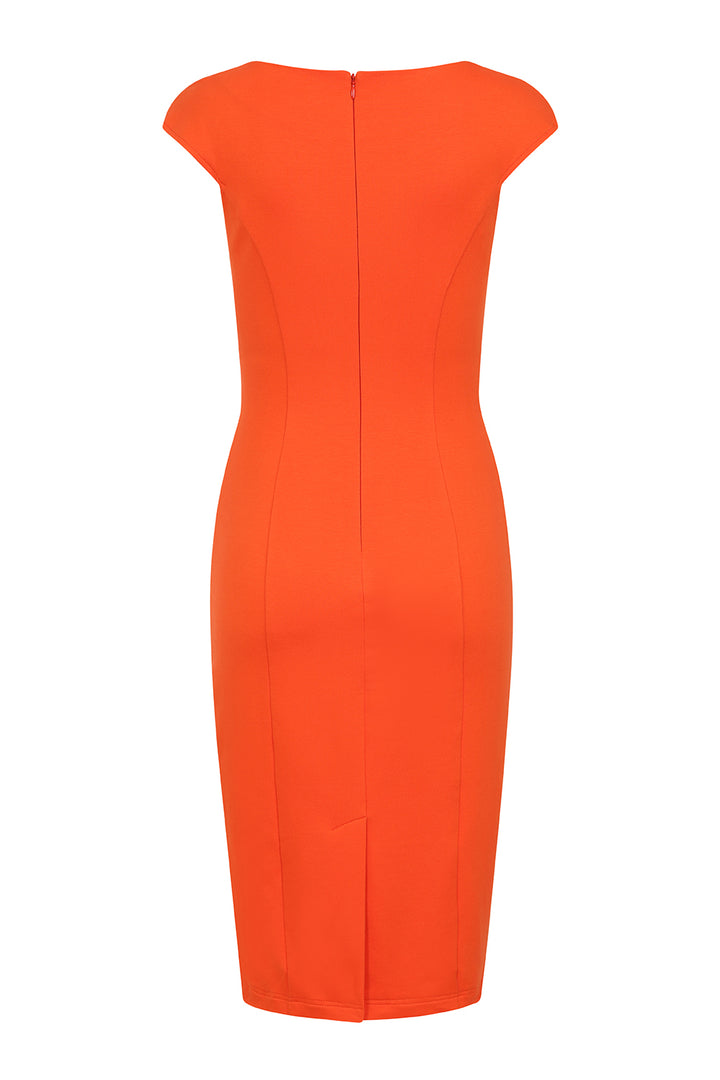 Hearts & Roses - April Orange Wiggle Dress