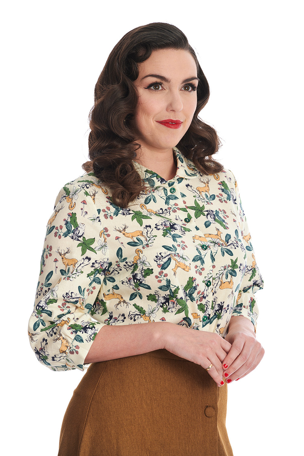 Banned Retro – Woodland Deer Bluse