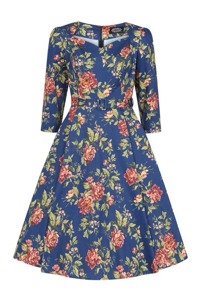 Hearts & Roses - Rivier Bloemen Swing Jurk