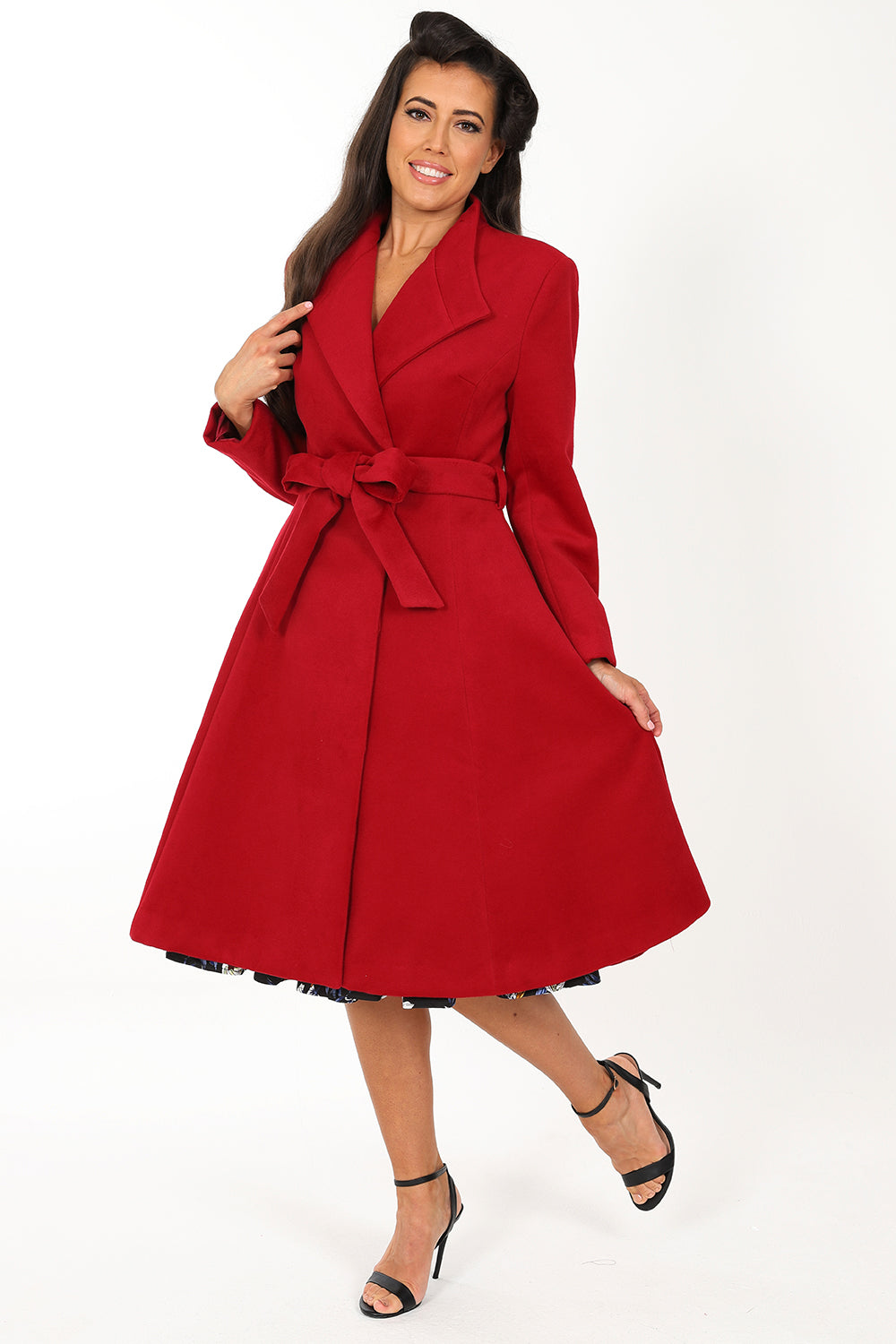 Hearts & Roses - Maddy Swing Coat in rot