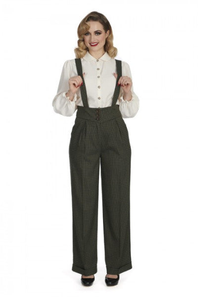 Banned Retro - Jenny Check Trouser in green