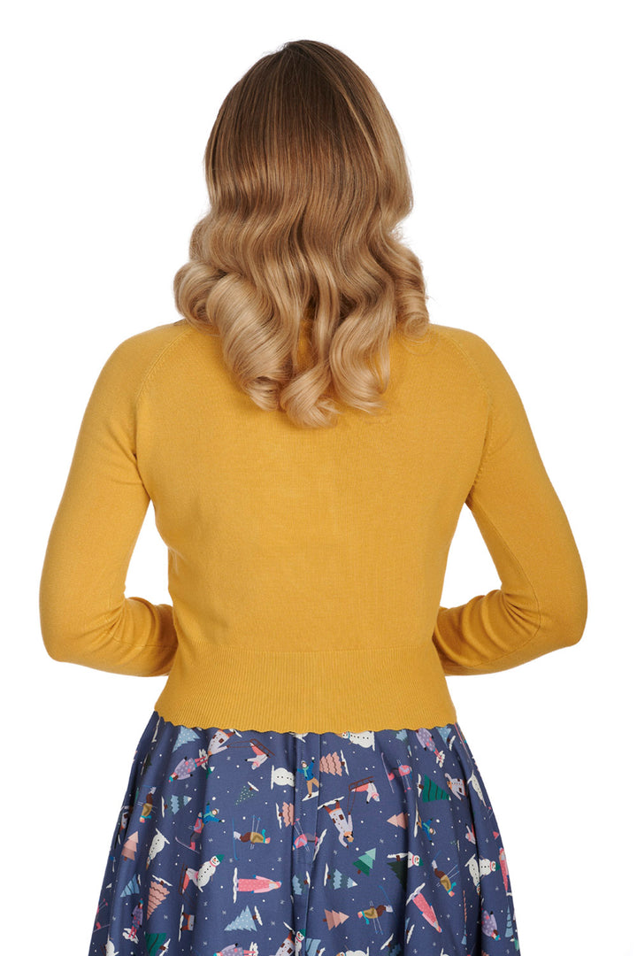 Banned Retro – Trudy Cardigan in mustard yellow