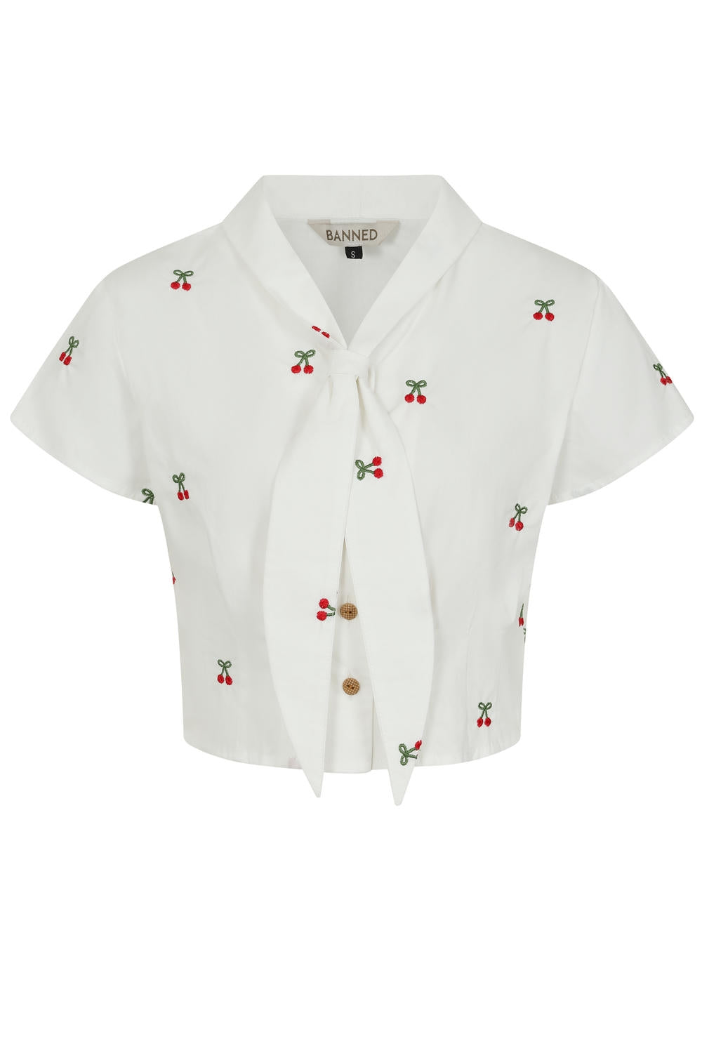 Banned Retro – Cherry Vibes Blouse weiß