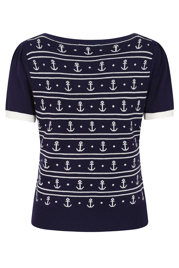 Banned Retro – Navy Nellie Anchor Jumper