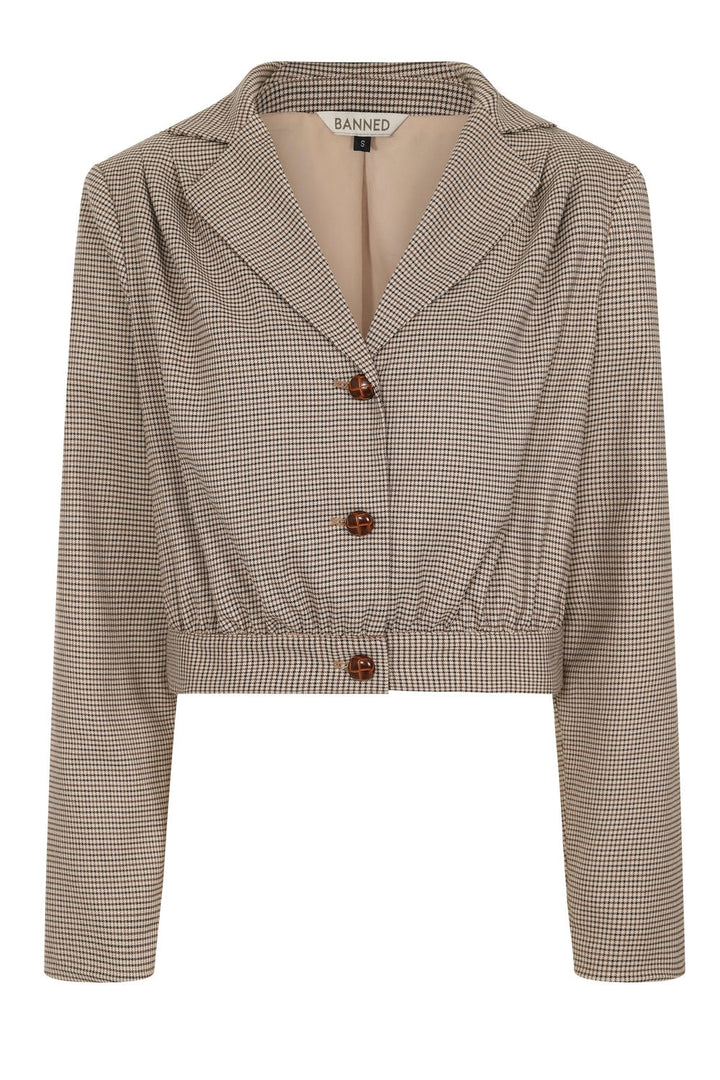 Banned Retro - Robin Houndstooth Jacket braun