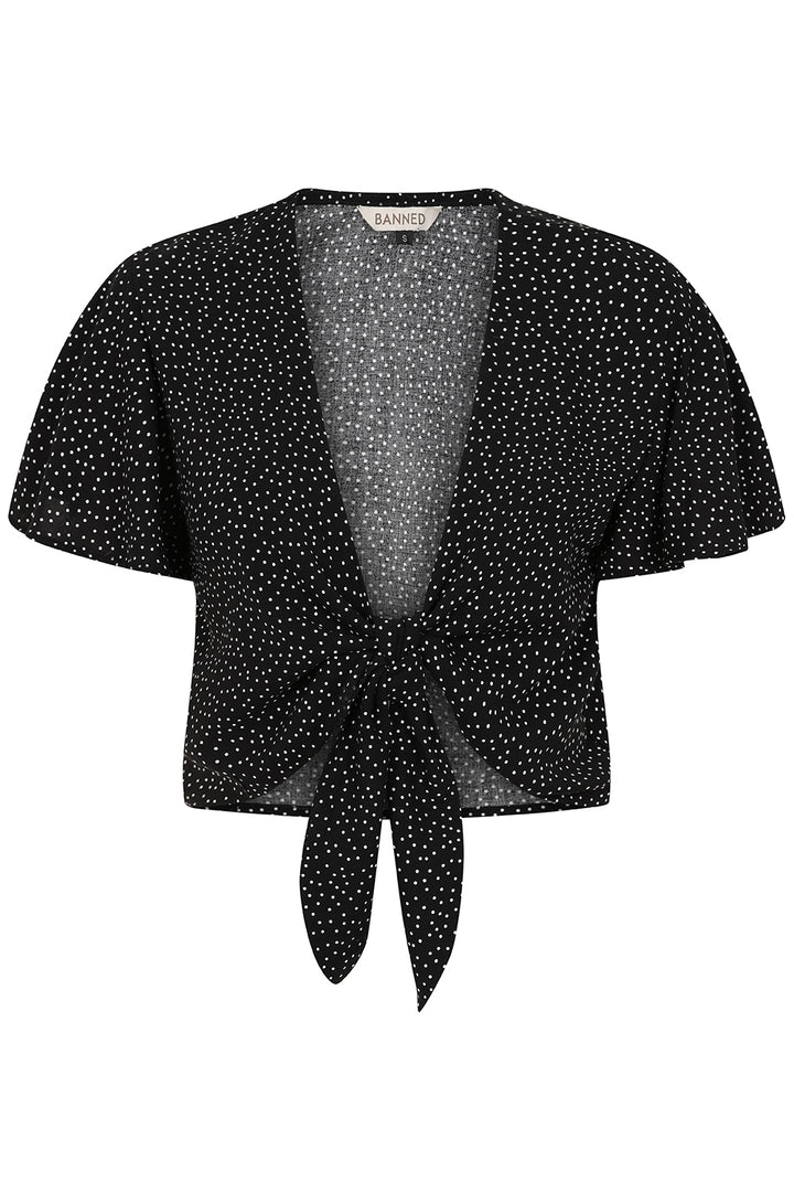 Banned Retro - Lola Top in schwarz weiß