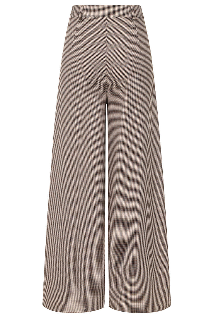 Banned Retro - Eliza Houndstooth Trousers brown