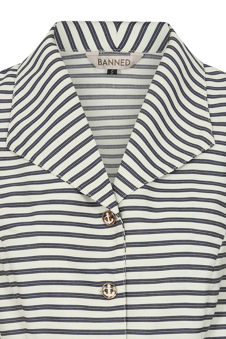 Banned Retro – Navy Gloria Sea Blouse