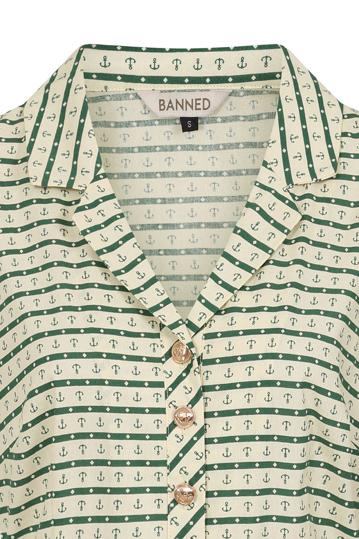 Banned Retro - Vestido Bella Anchor Ahead en verde