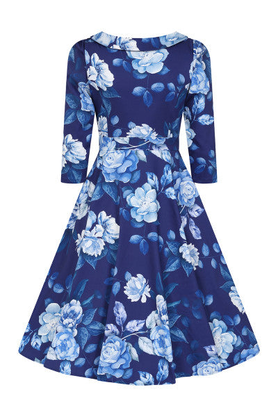 Hearts & Roses - Robe Swing Fleurie Dafney Blue