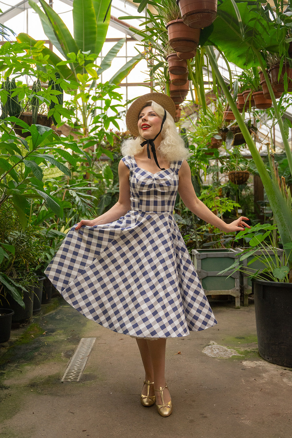 Hearts & Roses - Robe Swing à Carreaux Sadie